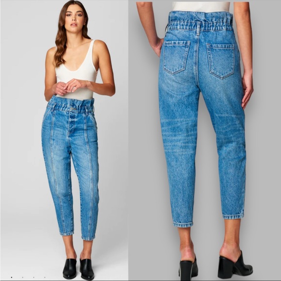 NWT Blank NYC Vintage Inspired Relaxed Paperbag Waist Jean In Size 24 - Picture 1 of 12